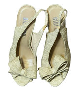 Bibi Anthropolgie Lou Pumps‎ Heels Size 39/7 US Miho Natural Womens Peep Toe Photo 0