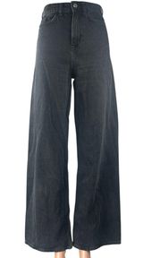 Zara Women's Black High Waisted Wide Leg Baggy Palazzo Denim Jeans Pants Size 0 Photo 0