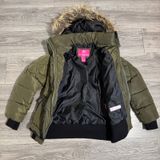 Weatherproof Olive‎ Green Quilted Puffer Jacket Faux Fur Trim Hood Women's Sz L Photo 0