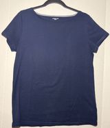 Jones New York Sport T-Shirt Size L Navy Blue Short Sleeve Scoopneck Tee Photo 0