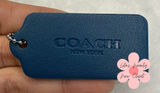 2" COACH Blue Fob Bag Charm Hang tag Hangtag Photo 0
