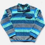 Patagonia Womens Fleece Pullover XL Blue Striped Synchilla Snap-T 25455 SP17 Photo 0