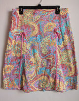 Lily Skirt Womens Pencil Vintage USA Stretch Pink Multi Midi Sz Large EUC Photo 0