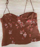 Reformation 2 Bustier Cami Top Nona Light Brown Floral Cottage Coquette Fairy‎ Photo 0