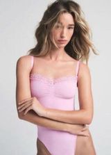 SKIMS Pink Lace Sculpting Bodysuit L Photo 0