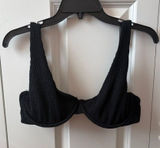 Abercrombie & Fitch Black Textured Underwire Bikini Top Size Small Photo 0