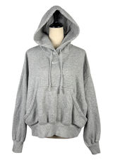 Nike Hoodie Womens Small Sportswear Fleece Crop Pullover Grey Oversized Fit Photo 0