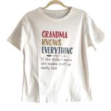 Grandma Slogan Graphic Tee Women‎ Size M White "Grandma Knows Everything" Photo 0
