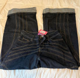 Edikted Dark Wash Wide Leg Cuffed Jeans NWT | XS Photo 0