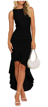 NWT ZESICA Women's L 2026 Ruched Bodycon‎ Dress Mermaid Cocktail Wedding LBD Photo 0