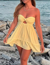 Shein Strapless Yellow Dress Photo 0