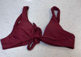 Becca‎ by Rebecca Virtue Womens Burgundy Front Tie Bikini Top Size Small S Photo 0