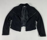 BKE Jacket Womens Small Black Faux Suede‎ Moto Quilted Shoulder Zip Biker Photo 0