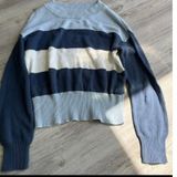 Lucky Brand Sweater Women Junior Blue And White‎ Striped Size Small #492 Photo 0