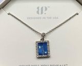 Bomb Party Necklace RBP8325 “Caught Up In Love” LC Quartz on Rhodium NWT Photo 0