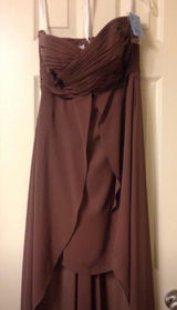 David's Bridal Elegant Brown Strapless Dress Photo 0