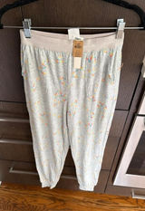 Victoria's Secret PINK Cozy Sleep Joggers gray heather fabric rainbow hearts XS Photo 0