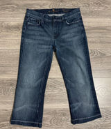 7 For‎ All Mankind Mid Waist Bootcut Y2K Jeans Women Sz 28 Dark Wash Cropped USA Photo 0