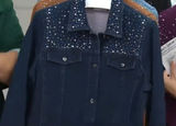 DreamJeannes by Quacker Factory Indigo Denim & Diamonds Jacket Size XL - A256683 Photo 0