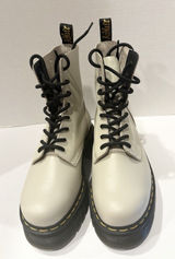 Dr. Martens Audrick 8-Eye Platform Combat Boots In Beige Women’s Sz 7 Photo 0