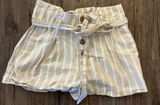 Abercrombie & Fitch High Rise Stripe Beige Belted Shorts S Photo 0