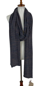 Alternative Orange Label Womens Scarf Navy Streaky Knit Pima Cotton NWT 040015 Photo 0