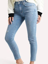 Agolde Light Wash Mid Rise Skinny Jeans Photo 0