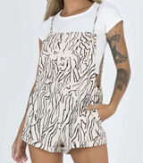 Princess Polly‎ Zebra Print Short Overalls Cream Sz 4 Utopia Romper Festival NEW Photo 0