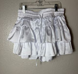 Day + Moon A1196-HNH White Satin Tiered Ruffle Skort Size S Photo 0