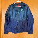 Nike Windrunner Hooded Lightweight Jacket‎ Navy Green Womens Size L 804947 Photo 0