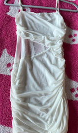 Princess Polly Elegant White Ruched Dress Photo 0