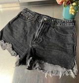 Abercrombie & Fitch Washed Black Denim Shorts Photo 0