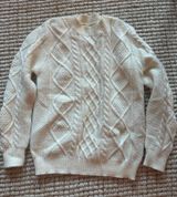 Cream Fisherman’s Cable Knit Oversized Sweater Photo 0