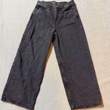 Old Navy Baggy Wide Leg‎ Jeans Women 12 Black Extra High Rise Denim Pants Y2K Photo 0