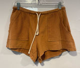 Aerie Brown Athletic Shorts with terry cloth detailing Photo 0