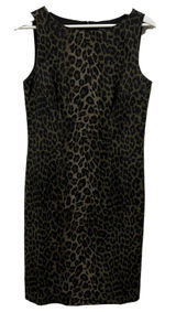 Ann Taylor‎ Size 6 Sheath Dress Animal Print High Neck Sleeveless Lined Back Zip Photo 0