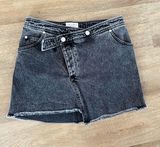 Pilcro Moto Wrap Denim Mini Skirt Jean Photo 0