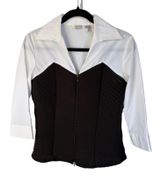 Y2K Office Siren Blouse Business Casual Corporate Goth Textured Corpcore Small Photo 0