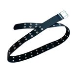 Vintage y2k double grommeted black faux leather belt 🔥 Photo 0