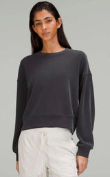 Lululemon Softstreme Perfectly Oversized Cropped Crew, Black Photo 0