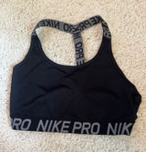 Black Nike bra with grey lettering Photo 0