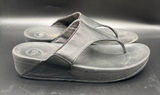 FitFlop Womens Lulu Toe Post Strap Leather Sandals‎ Flip Flop Black Size 10 Photo 0