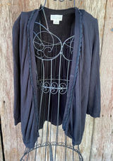 Kate Spade Broome Street‎ Black Cardigan Medium M Open Front Casual Long Sleeve Photo 0