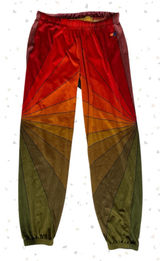 Aviator Nation Sunrise Velvet Sweatpant Joggers Sunset Velour Orange Red Size M Photo 0