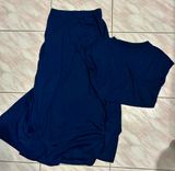 SHEIN Navy Blue 2-Piece Maxi Skirt & Crop Top Set – Size M Photo 0