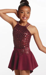 Weissman Jazz Tap Dance Costume red SA small adult competition applique' skirt Photo 0