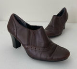 Women’s Mercedes brown rustic heeled zip‎ ankle boots booties size 6.5 Photo 0
