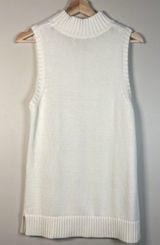 Whitney‎ Port Pointelle Stitch Mock Neck Sleeveless Fisherman Sweater Size M Photo 0