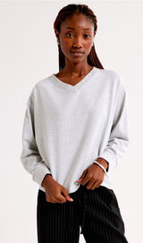 Abercrombie Long Sleeve Oversized Jersey V Neck Tee Photo 0