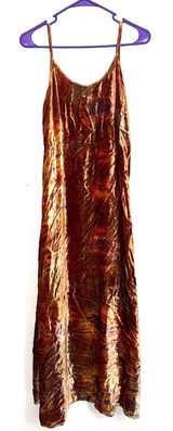 URU Kristine St. Rrik Bronze Crushed Velvet Midi Maxi Dress One Size Photo 0